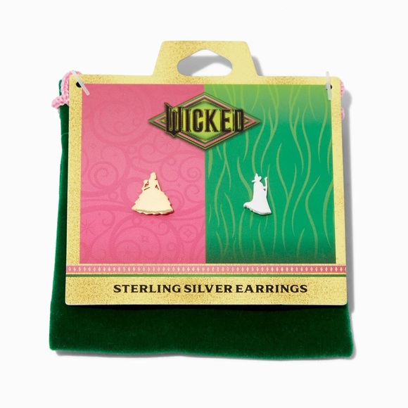 Wicked Stud Earrings and Dust bag Mismatch Sterling Silver NWT - Picture 2 of 8